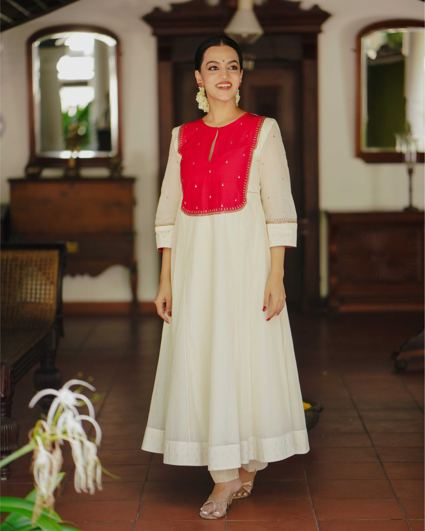 SIDE PANELLED ANARKALI WITH U - PATCH YOKE