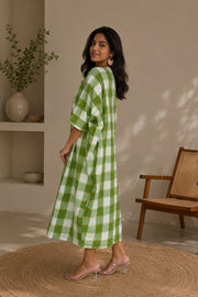 Handloom Green Chequered Kaftan