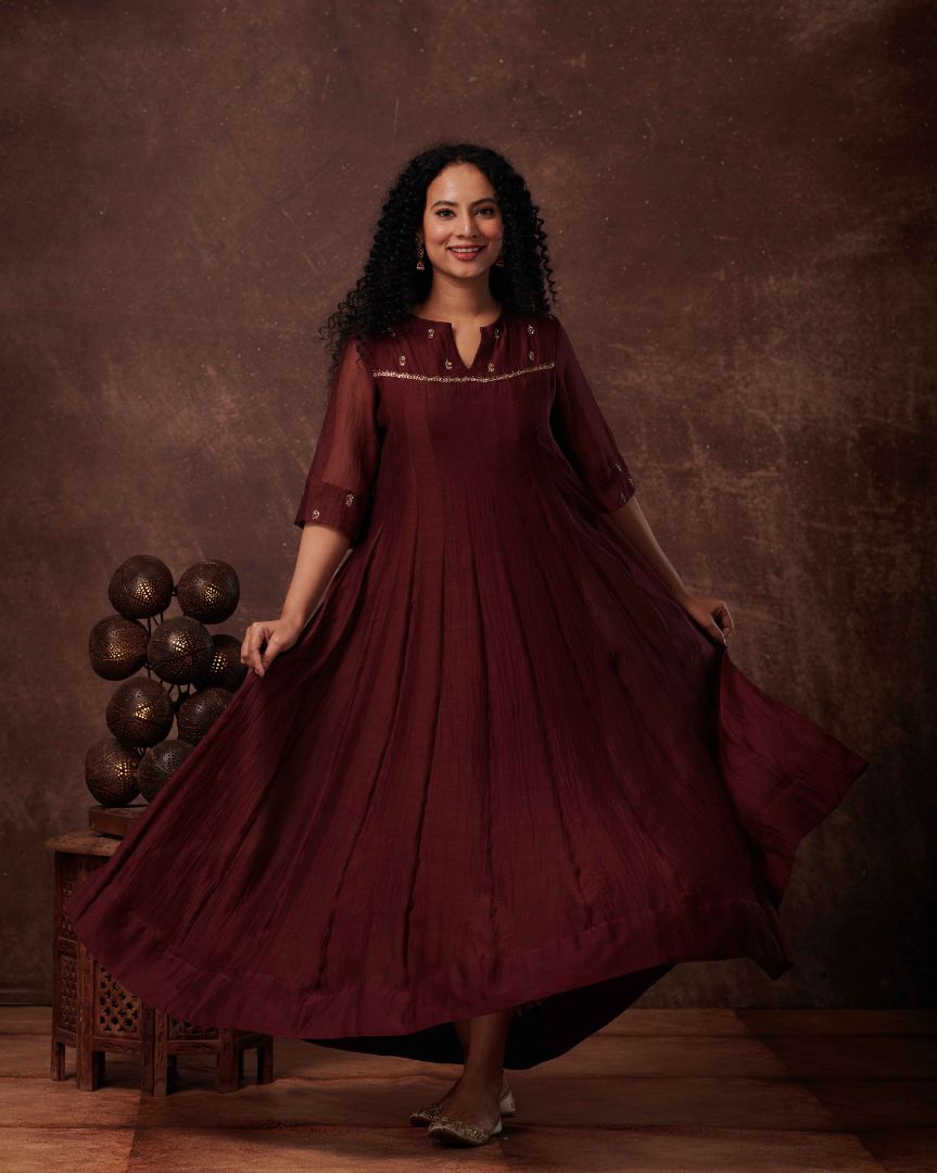SALWAR SET IN WINE RED