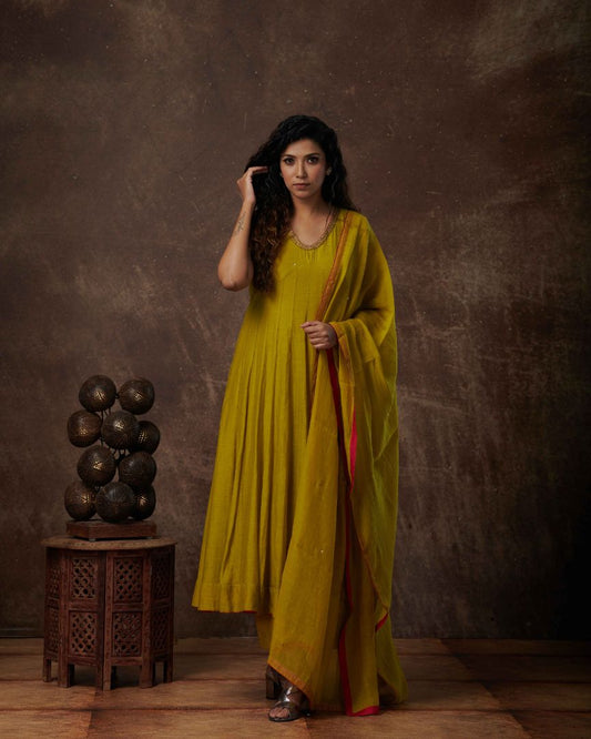 ANARKALI SET IN SHEEN GREEN