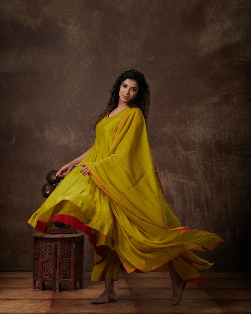 ANARKALI SET IN SHEEN GREEN
