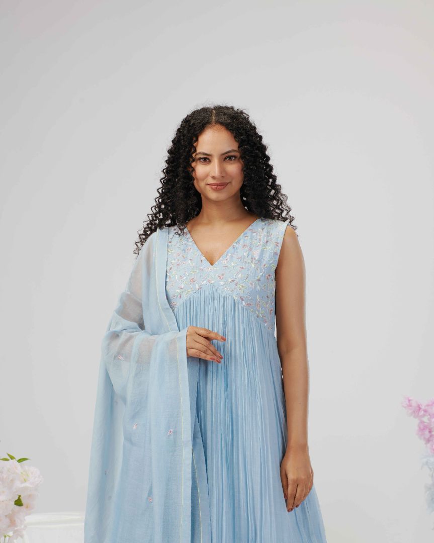 SALWAR SET IN PASTEL BLUE