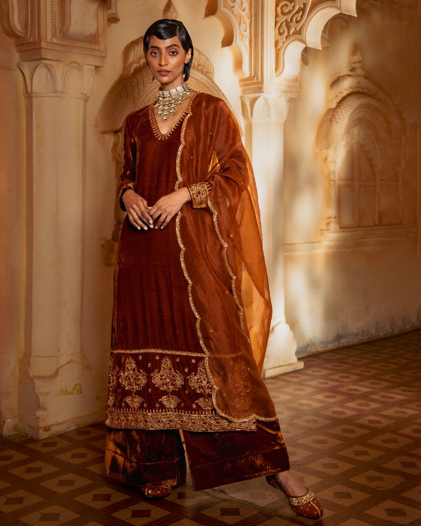 GOLDEN BROWN SALWAR SET