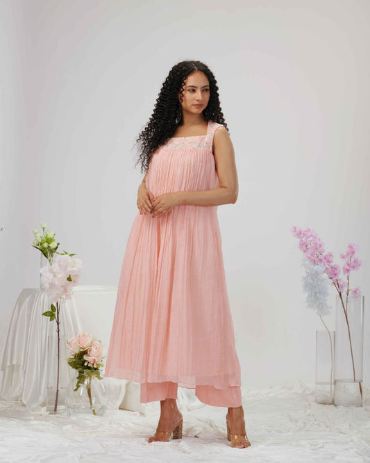 SALWAR SET IN ROSE QUARTZ SHADE