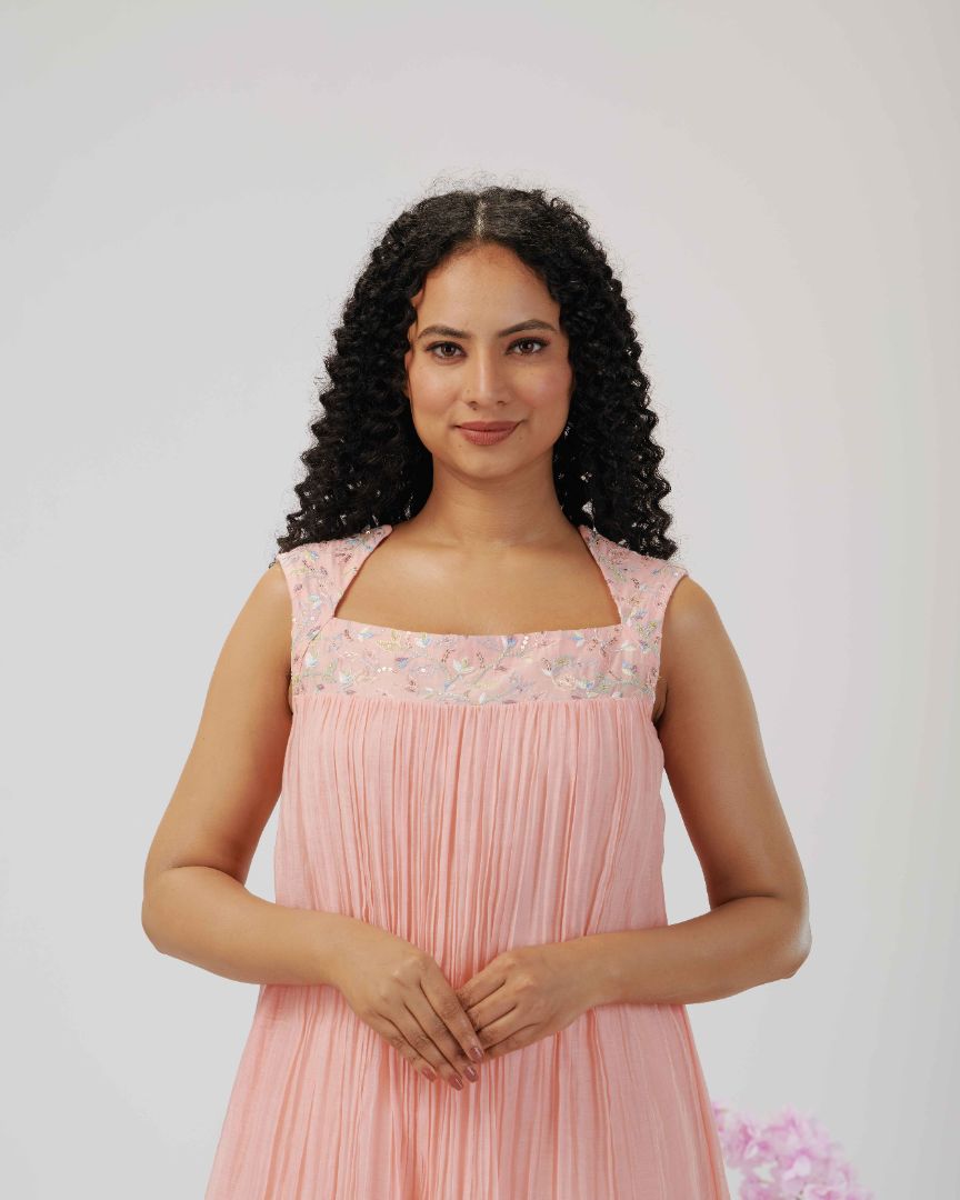 SALWAR SET IN ROSE QUARTZ SHADE