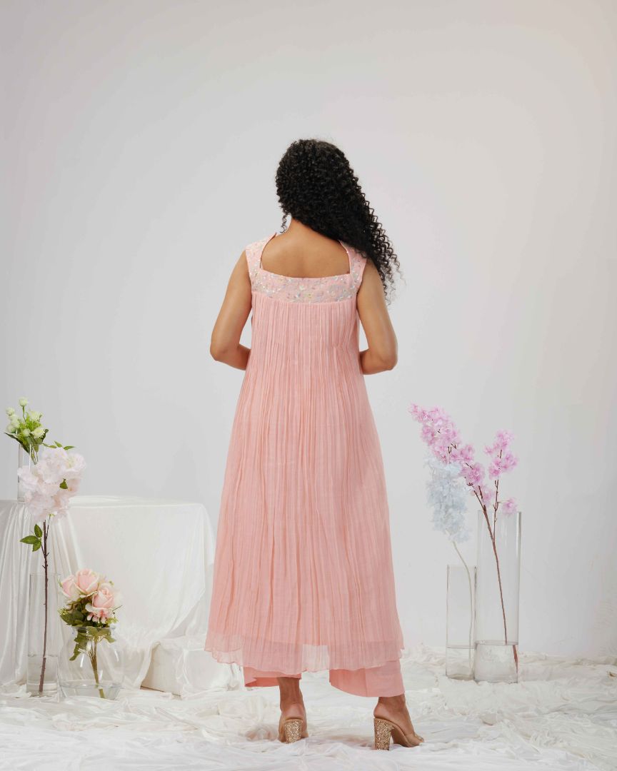 SALWAR SET IN ROSE QUARTZ SHADE