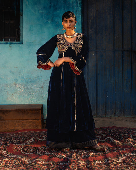 DARK BLUE EMPIRECUT SALWAR SET