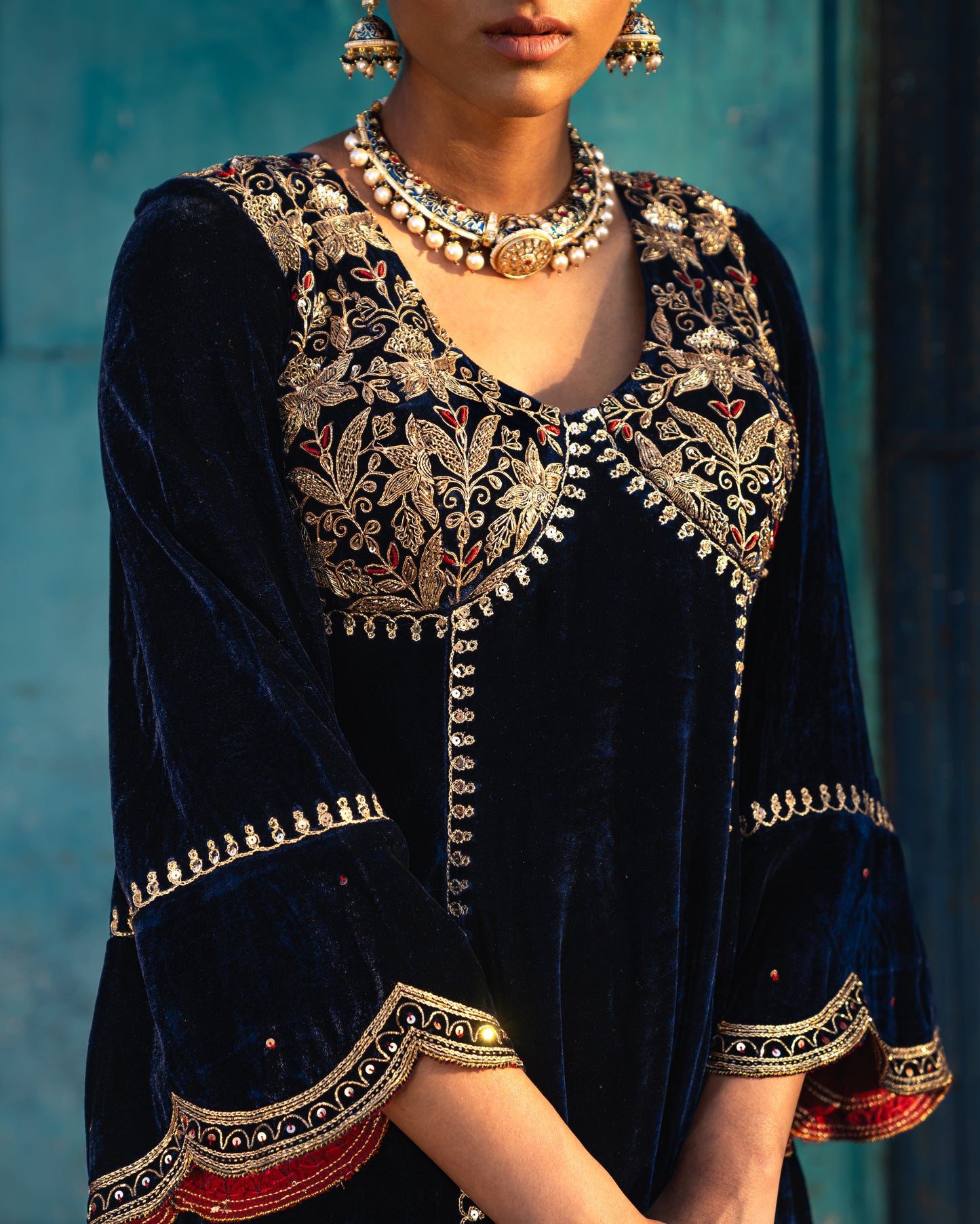 DARK BLUE EMPIRECUT SALWAR SET