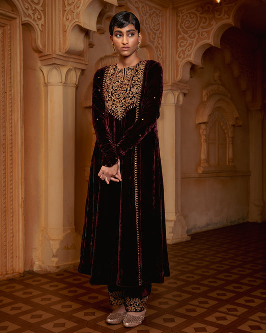 DEEP WINE SALWAR SET