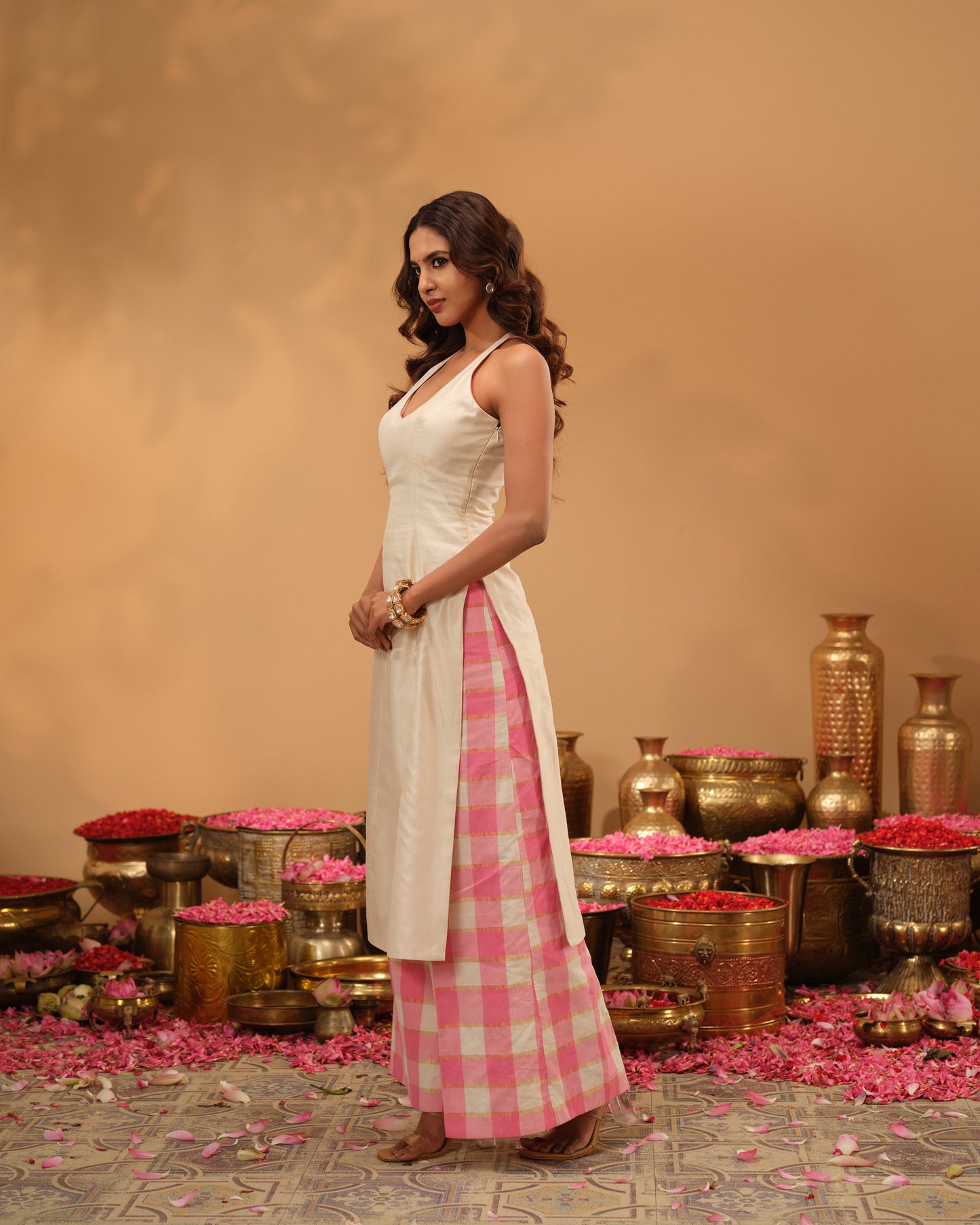 Maroon 3 Panel Salwar Set