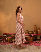 Handwoven Chequered Bias-Cut Dress