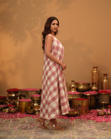 Handwoven Chequered Bias-Cut Dress