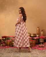 Handwoven Chequered Bias-Cut Dress