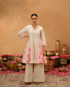 Panelled Chanderi Silk Top Set