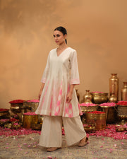 Panelled Chanderi Silk Top Set