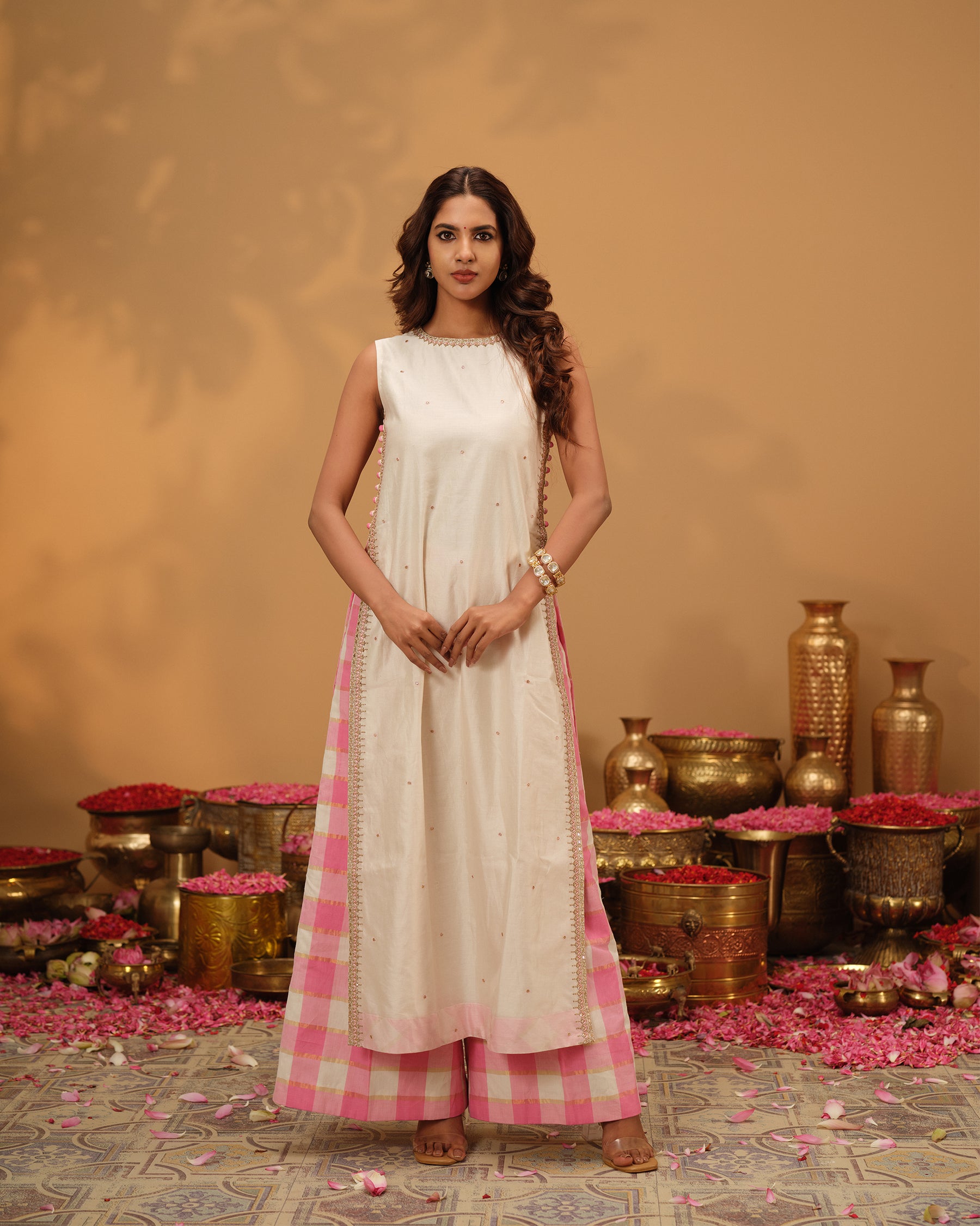 Chanderi Silk High Slit Kurta Set