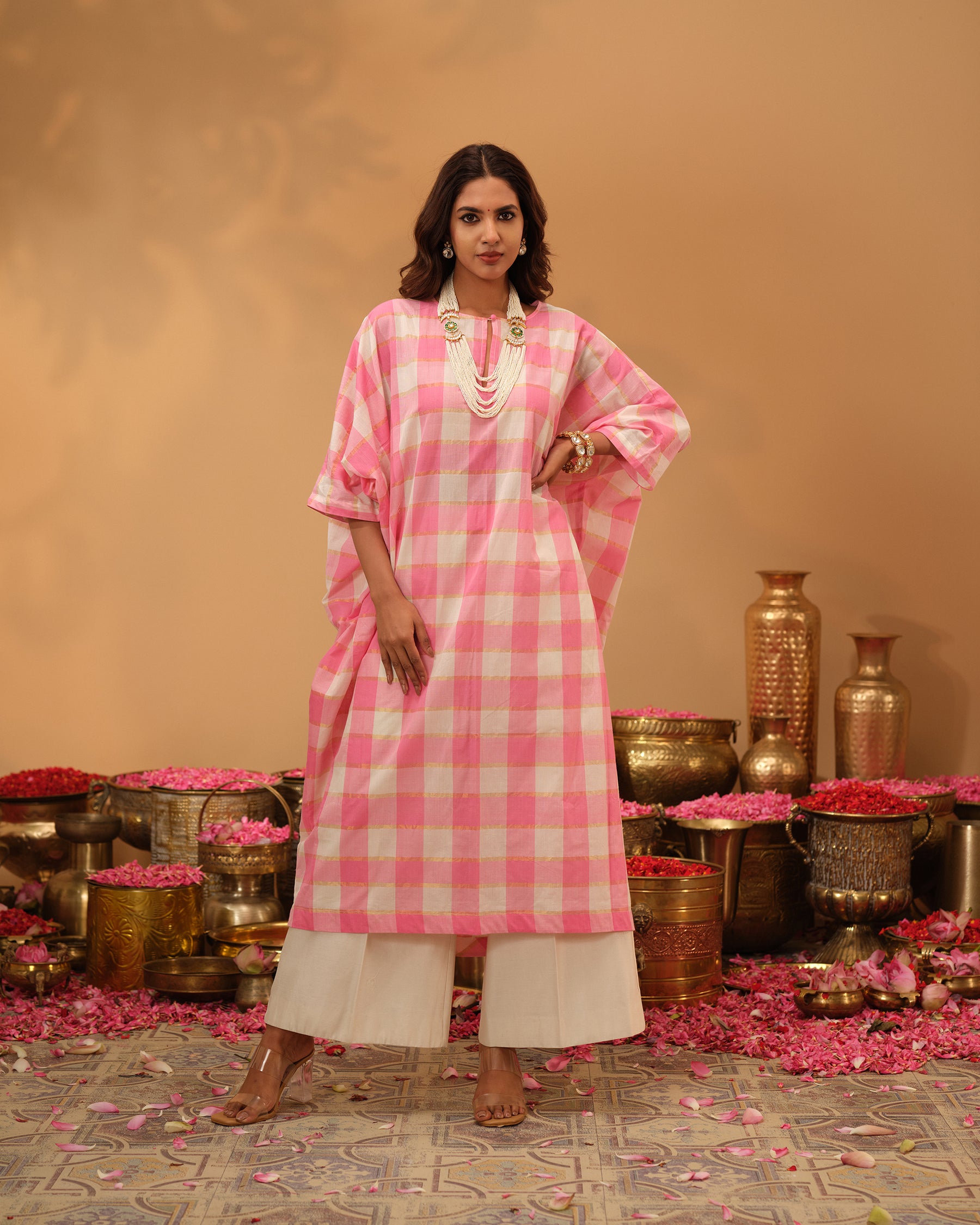 Handloom Chequered Kaftan