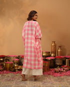 Handloom Chequered Kaftan Set