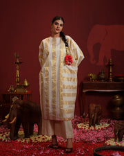 Handwoven Golden Striped Kaftan Set