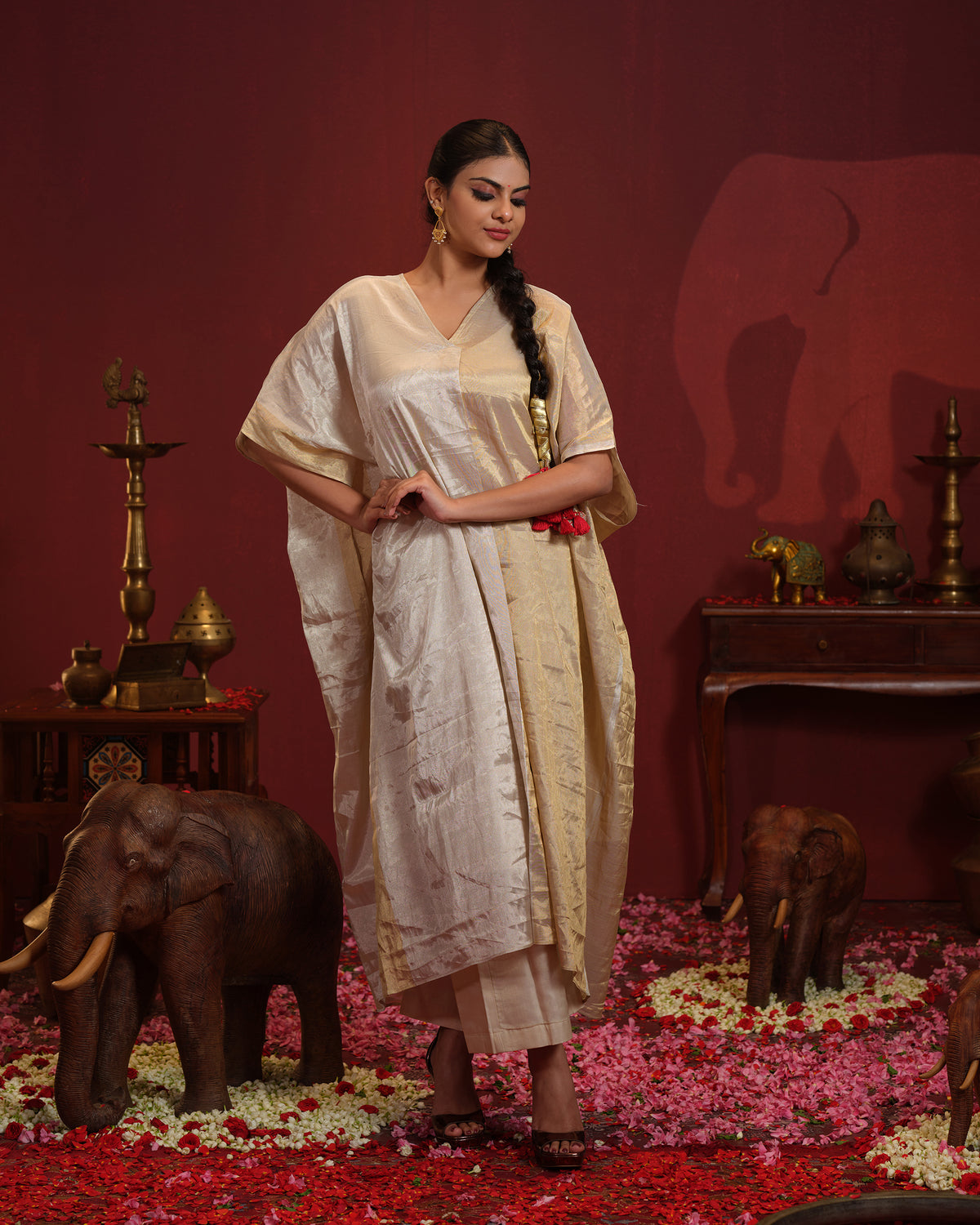 Half & Half Tissue Kaftan