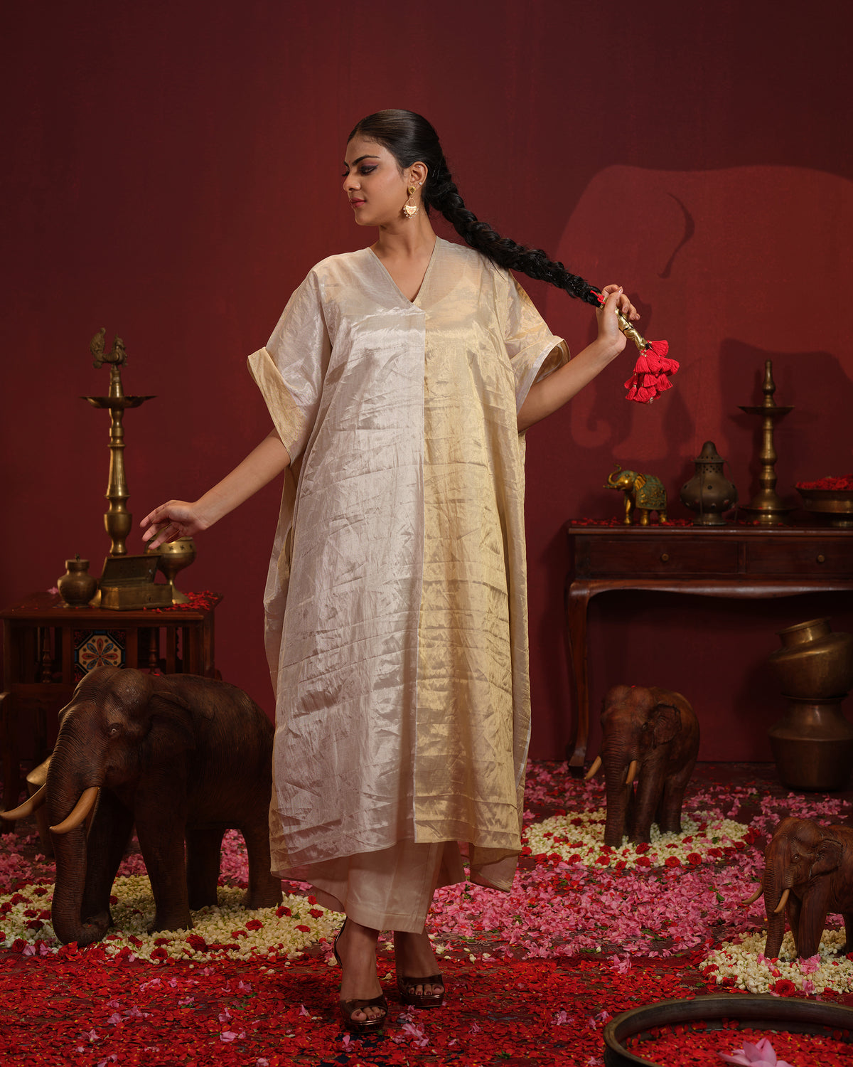 Half & Half Tissue Kaftan
