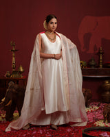 Spun Silk Salwar Set with Silk Organza Dupatta
