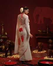 Handloom Cotton Saree with Embroidered Jacket