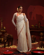 Handloom Cotton Saree with Embroidered Jacket