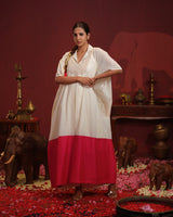 Color- Blocked Handloom Chanderi Tunic Set