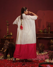 Color- Blocked Handloom Chanderi Tunic Set