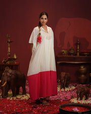 Color- Blocked Handloom Chanderi Tunic Set