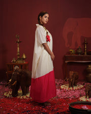 Color- Blocked Handloom Chanderi Tunic Set