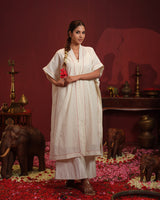Jamdani Cotton Centre- Slit Kaftan Set