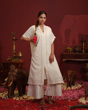 Jamdani Cotton Centre- Slit Kaftan Set