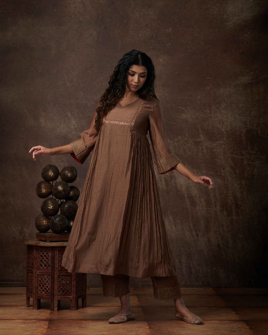 SALWAR SET IN ANTIQUE BRONZE