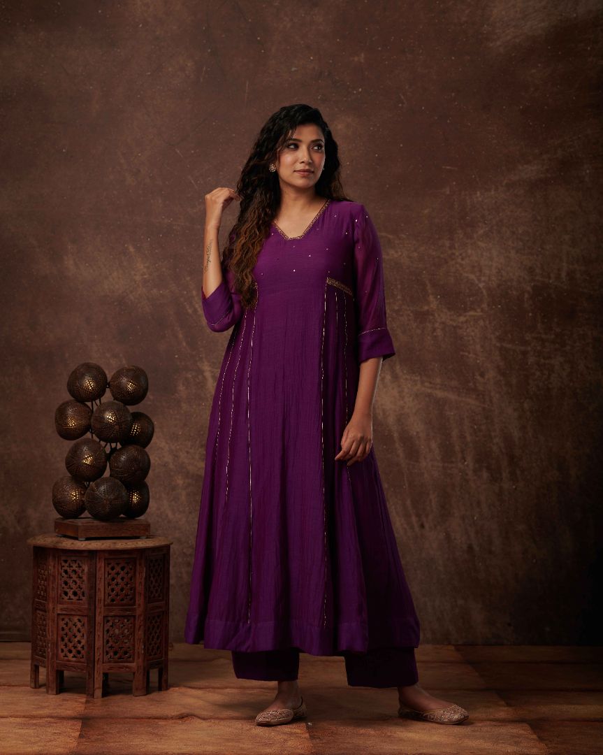 SALWAR SET IN DARK VIOLET