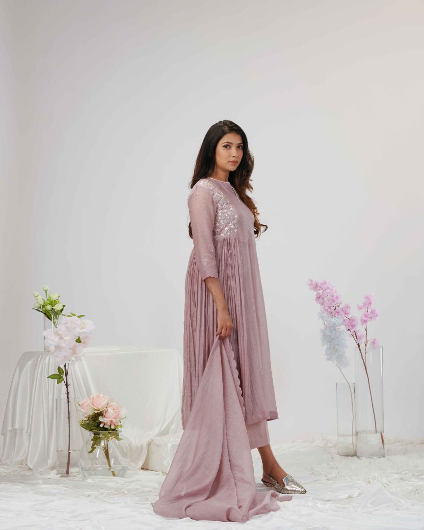 SALWAR SET IN MAUVE SHADE