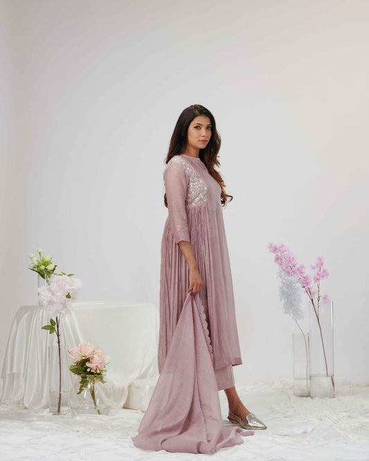 SALWAR SET IN MAUVE SHADE