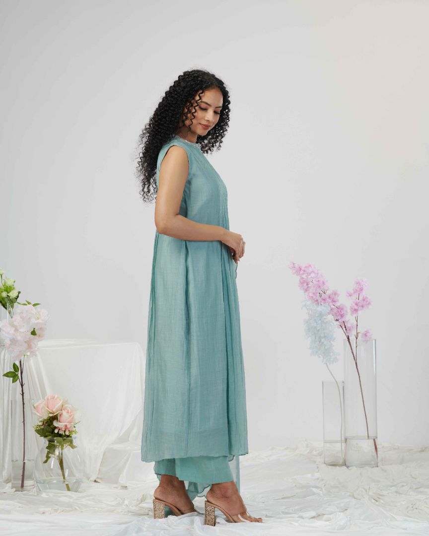 SALWAR SET IN TURQUOISE