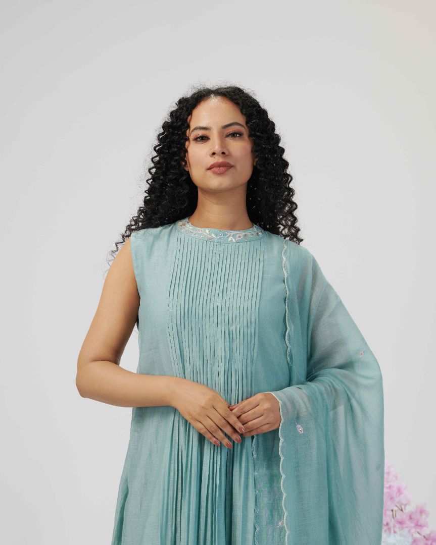 SALWAR SET IN TURQUOISE