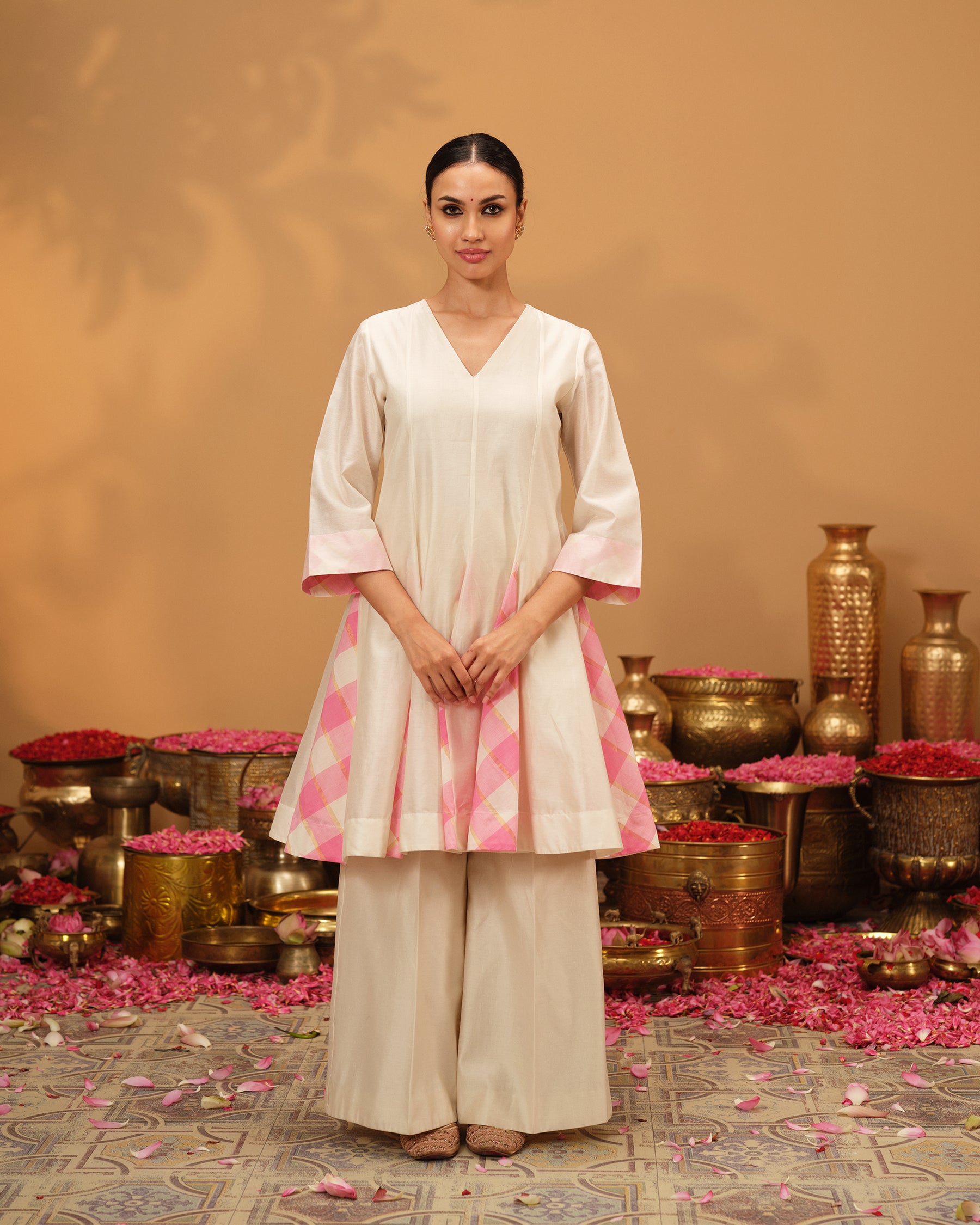 Panelled Chanderi Silk Top